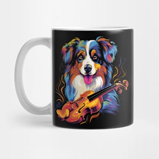 Australian Shepherd Playing Violin Mug